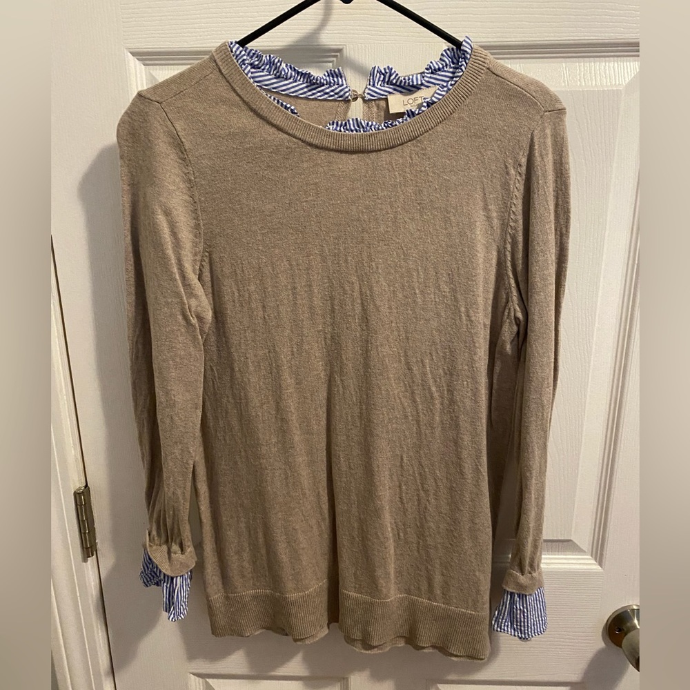 Loft outlet sweater with blue and white detailing